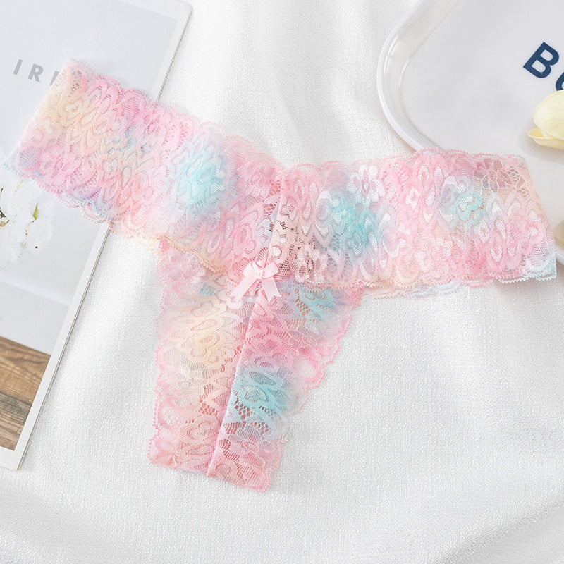 Women's Sexy Low Waisted Lace Printed Thong