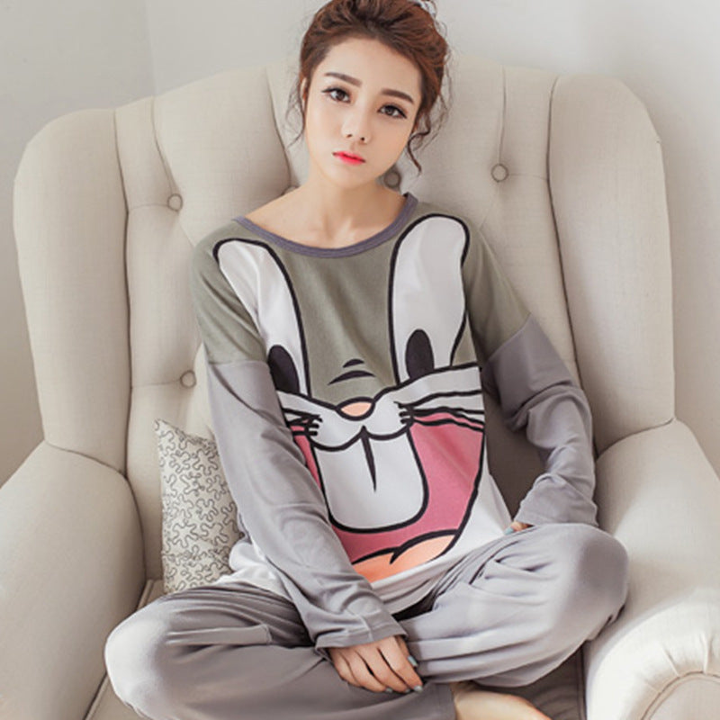 Women's long sleeve lovely pajamas home clothes