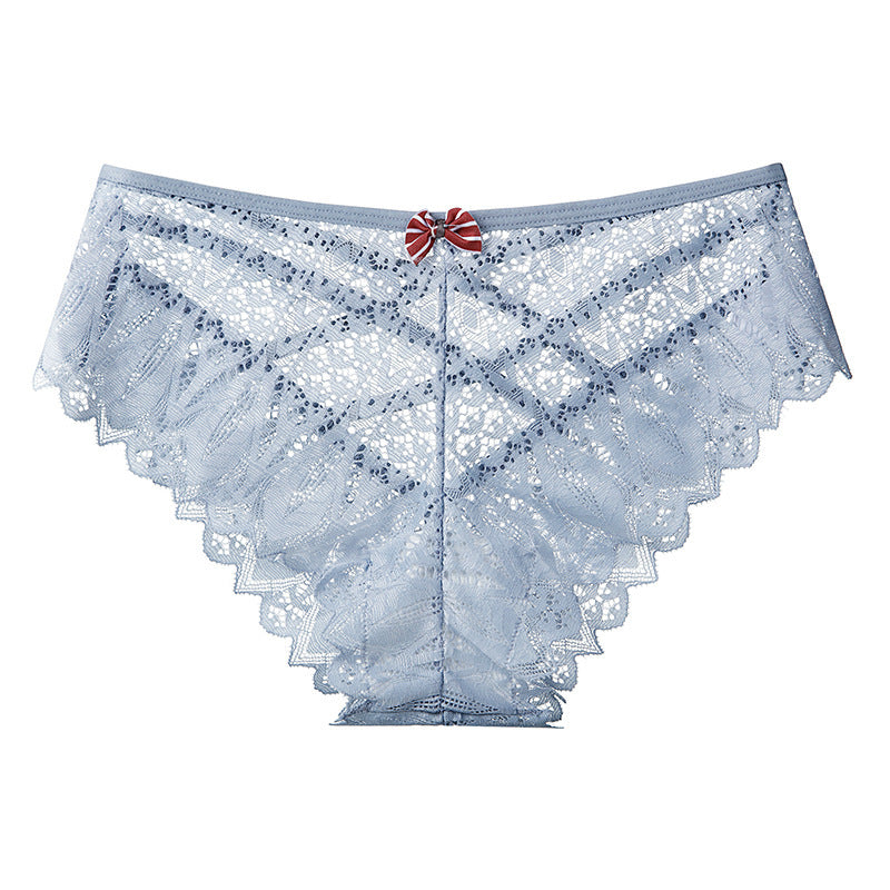 Women's Mid-waist Lace Butterfly Briefs