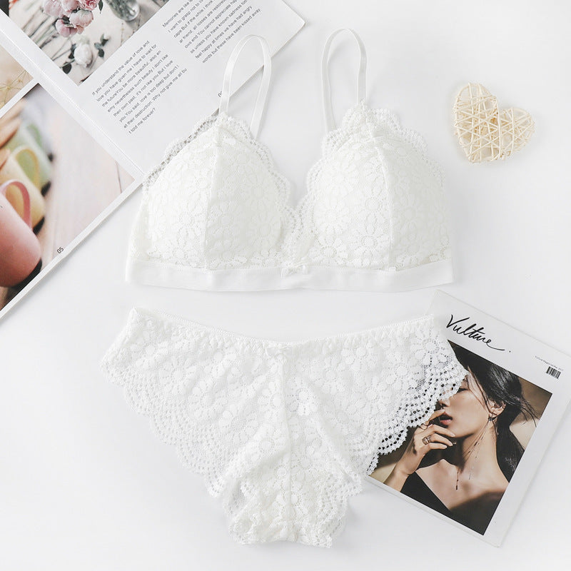 Detachable And Detachable Triangle Cup Gathers Two-piece Underwear Without Steel Ring