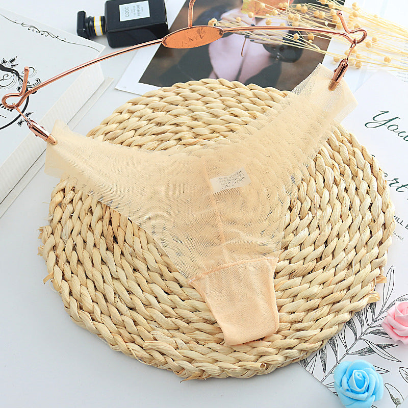 Underwear Ladies New T-back Mesh Cute Girl Heart Cotton Bottom Crotch