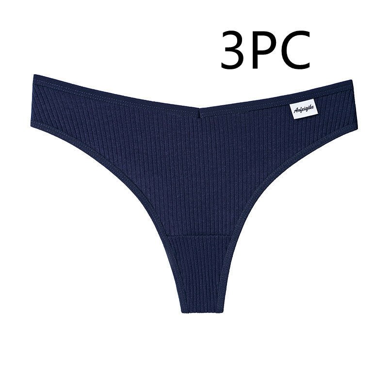 New Japanese Threaded Cotton Underwear Women's Breathable Low-waist  Seamless Cotton Girls Narrow-side Briefs Students