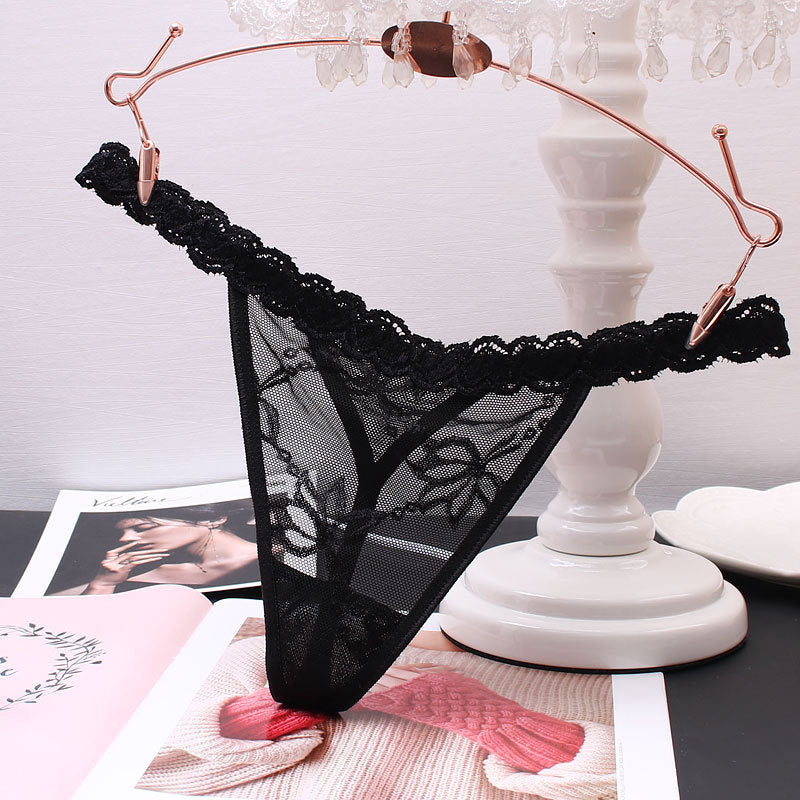 Women's Thong Transparent Seamless Seductive Lace Pure Color