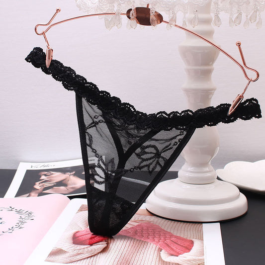 Women's Thong Transparent Seamless Seductive Lace Pure Color
