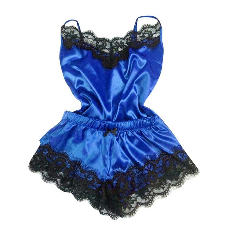 Tube top ice silk pajamas women's jumpsuit