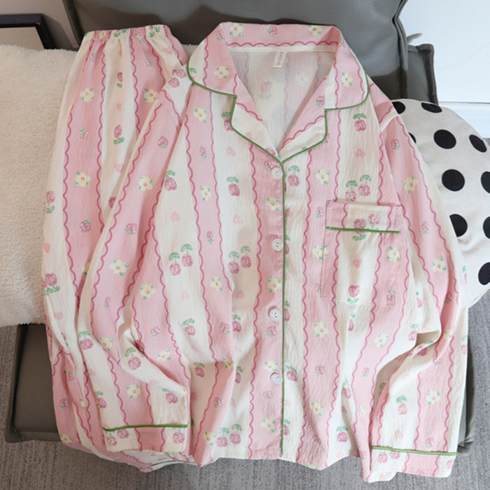 Cute Women's Autumn Long-sleeved Trousers Pajamas