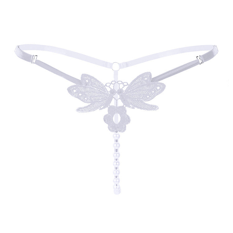 Luxury Embroidered Pearl Sexy Panties Ladies Transparent
