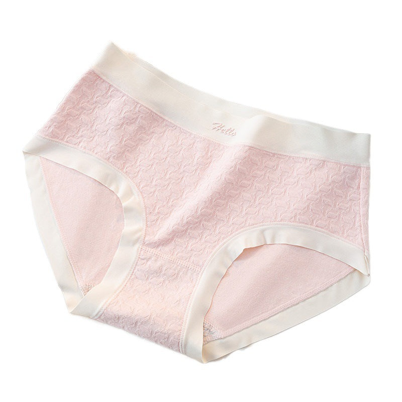 Lace Mid Waist Briefs Gentle Style Jacquard