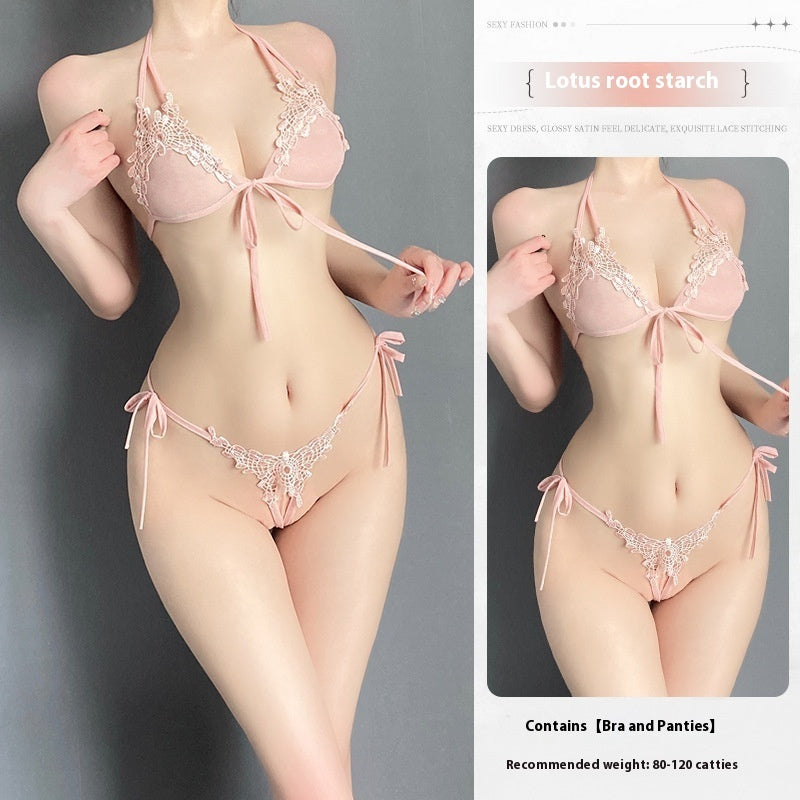 Sexy Lingerie Sexy Three-point Small Breast Size Exaggerating Bra Pure Desire Style Uniform Suit