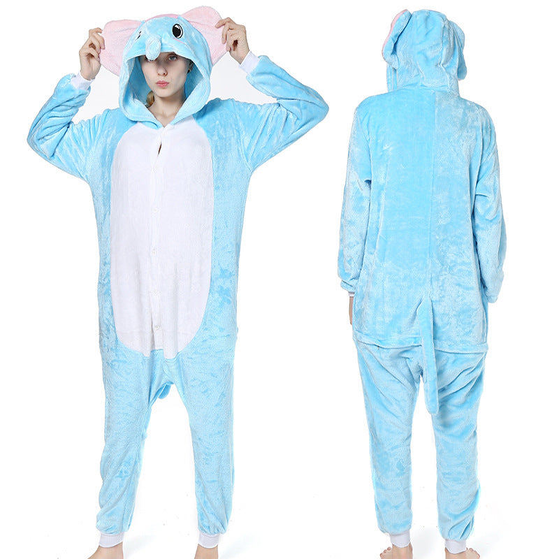 Elephant cartoon animal piece pajamas