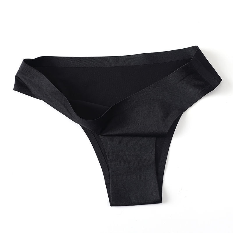 Underwear Women's Ice Silk Seamless Low Waist  One Piece Large Size Cotton Briefs
