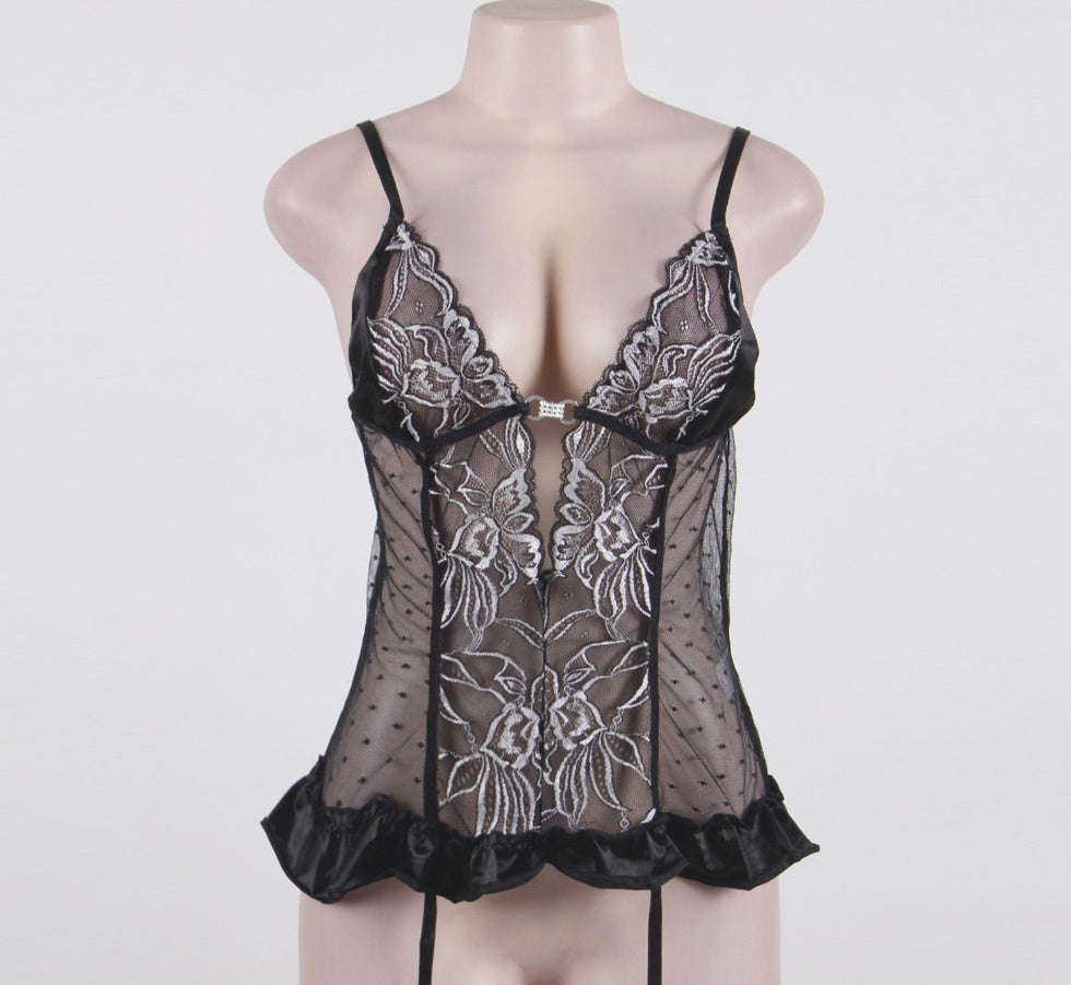 One Piece Bodysuit Tights Lace Cutout Sexy Lingerie Pajamas