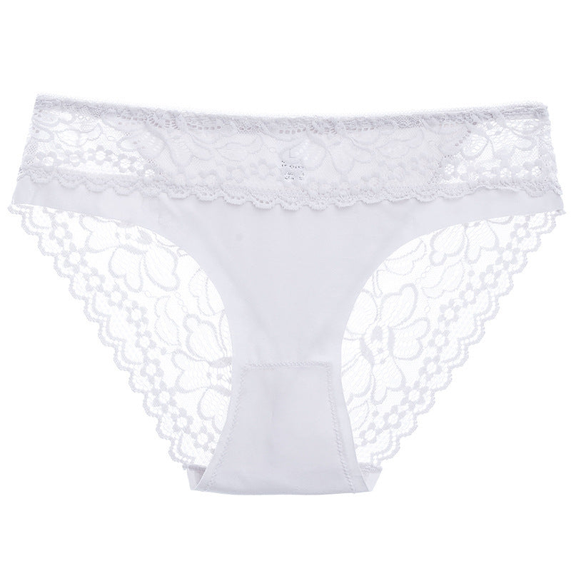 Mid-waist Lace Sexy Seamless Breathable Women's Underwear Hollow