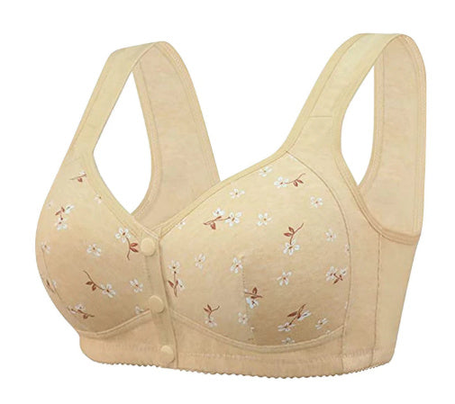 Women's Soft Cotton Bra Front Buckle Underwear Plus Size
