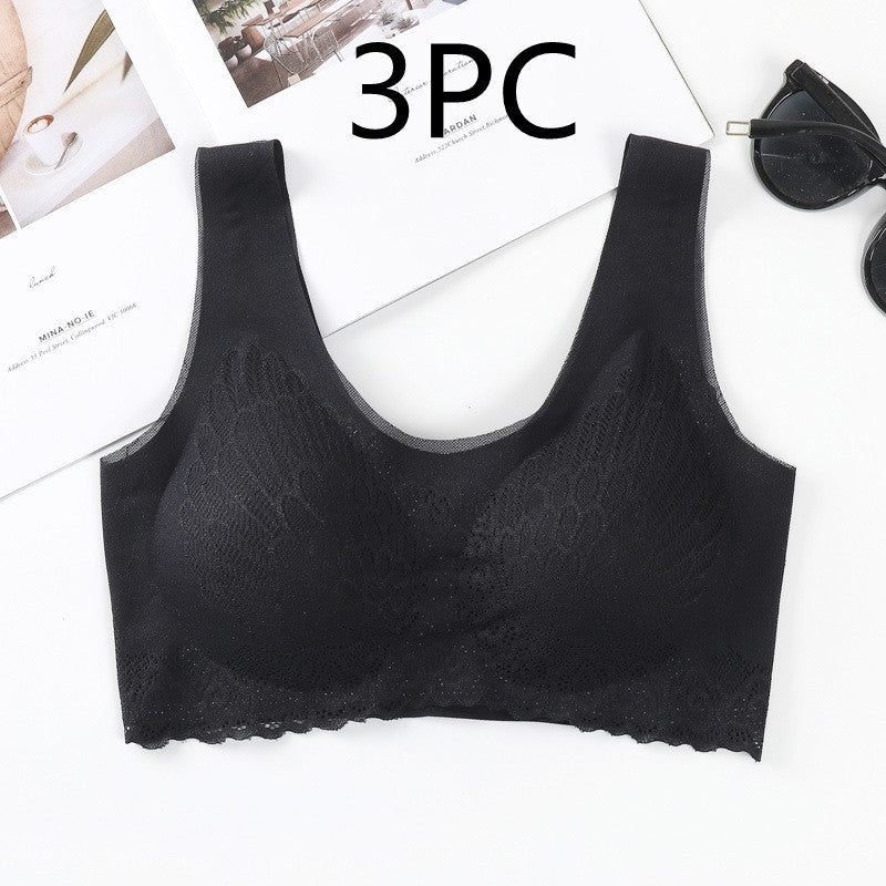 Latex Underwear Women's Seamless Lace Sleep Bra