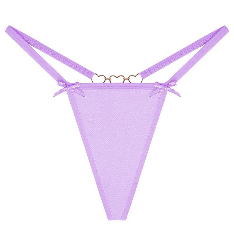Women's T-back Love Chain Bow Low Waist Seamless Underwear