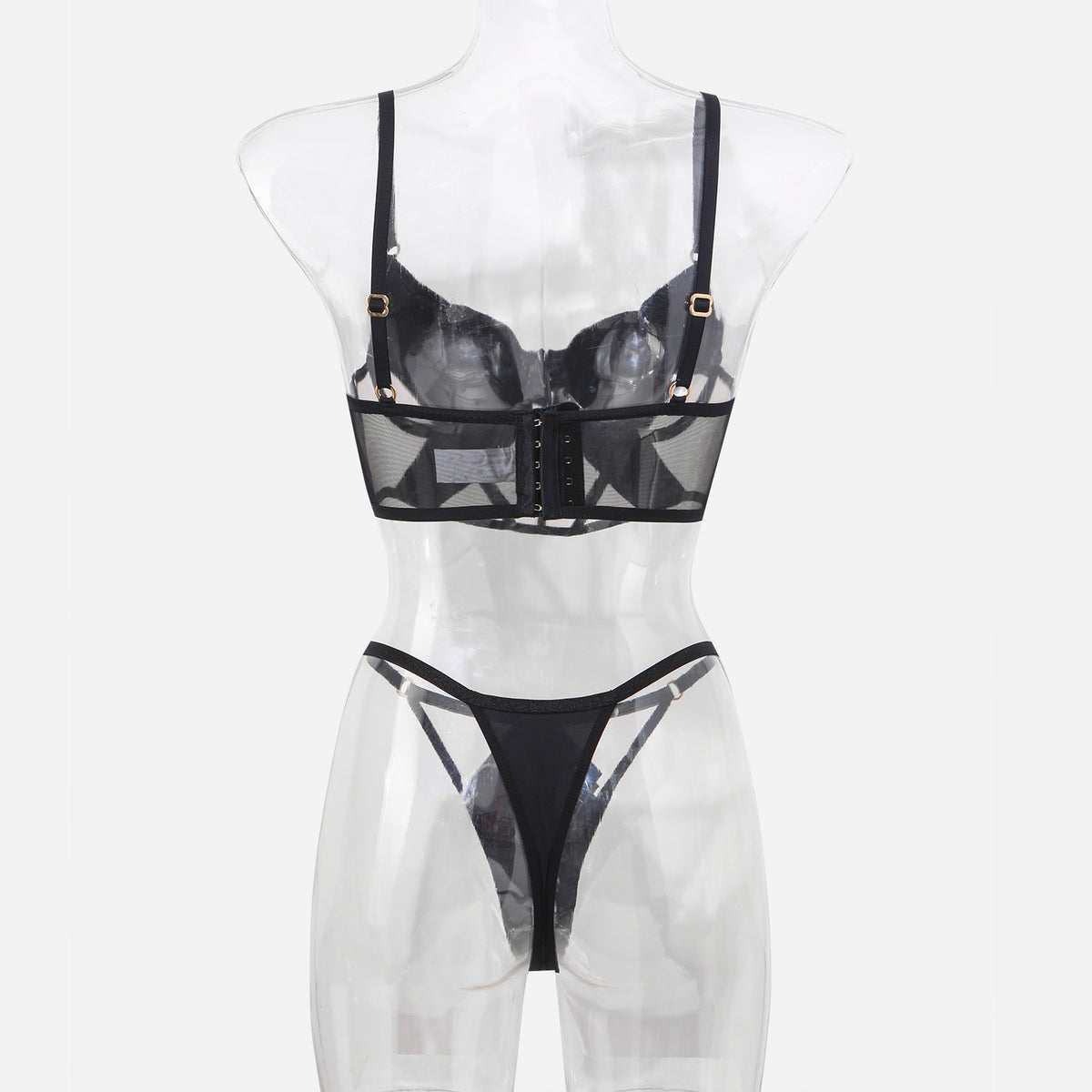 Glossy Mesh Hollow French Underwear Women