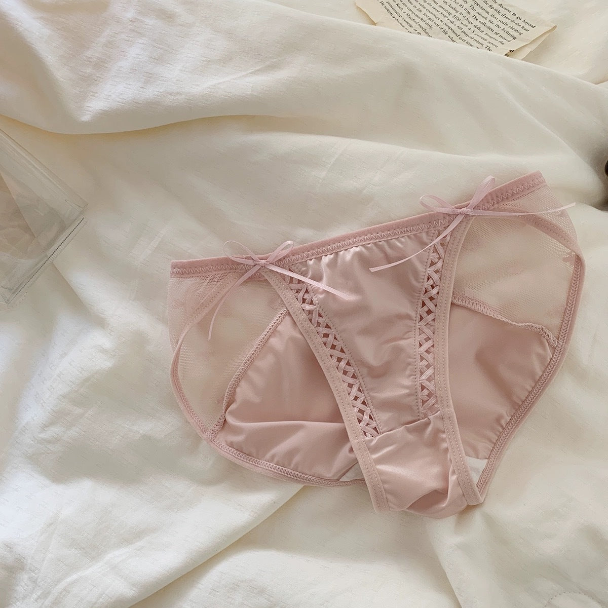 French Pure Desire Hollow Sexy Bow Briefs