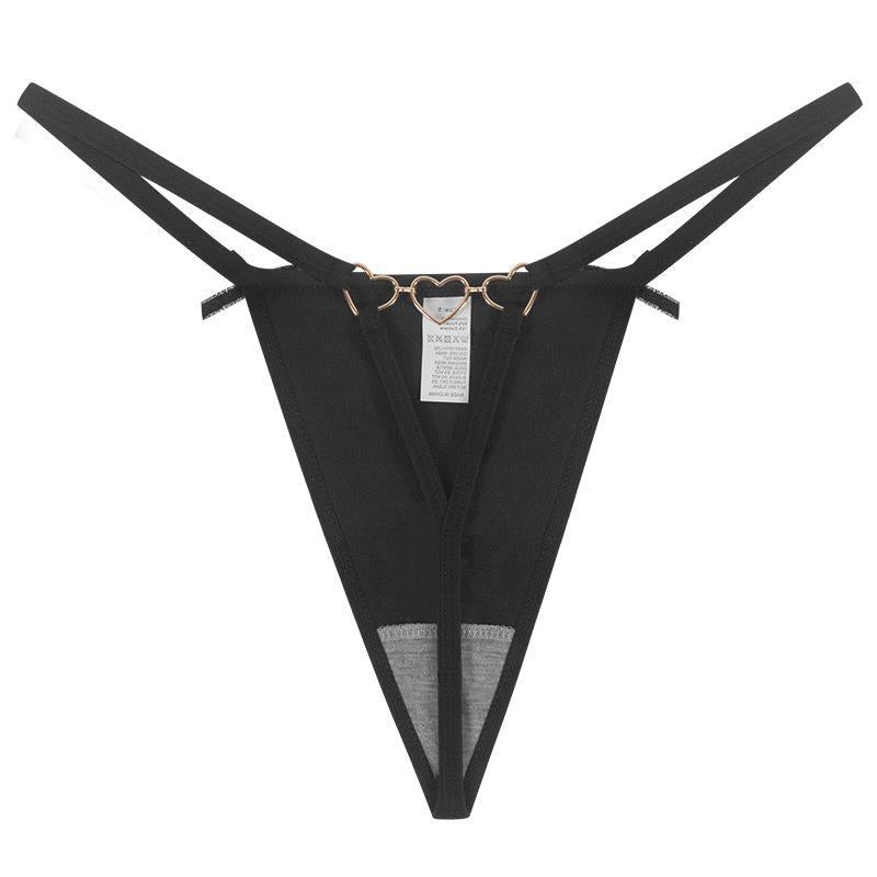 Women's T-back Love Chain Bow Low Waist Seamless Underwear