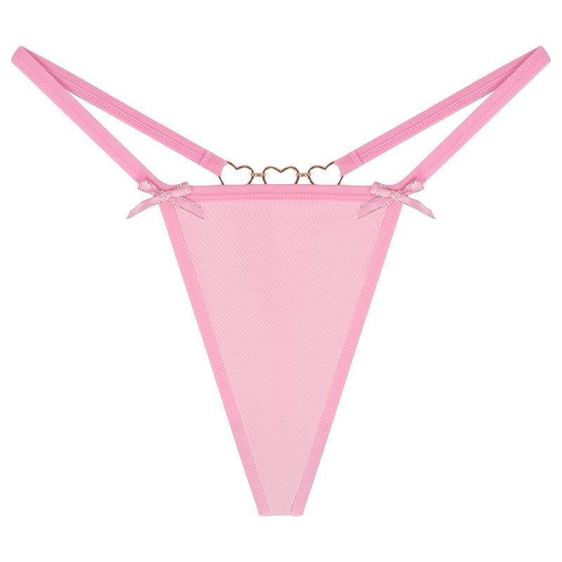 Women's T-back Love Chain Bow Low Waist Seamless Underwear