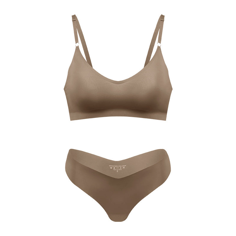 Women's V-neck Breathable Underwear Bra Panties Set