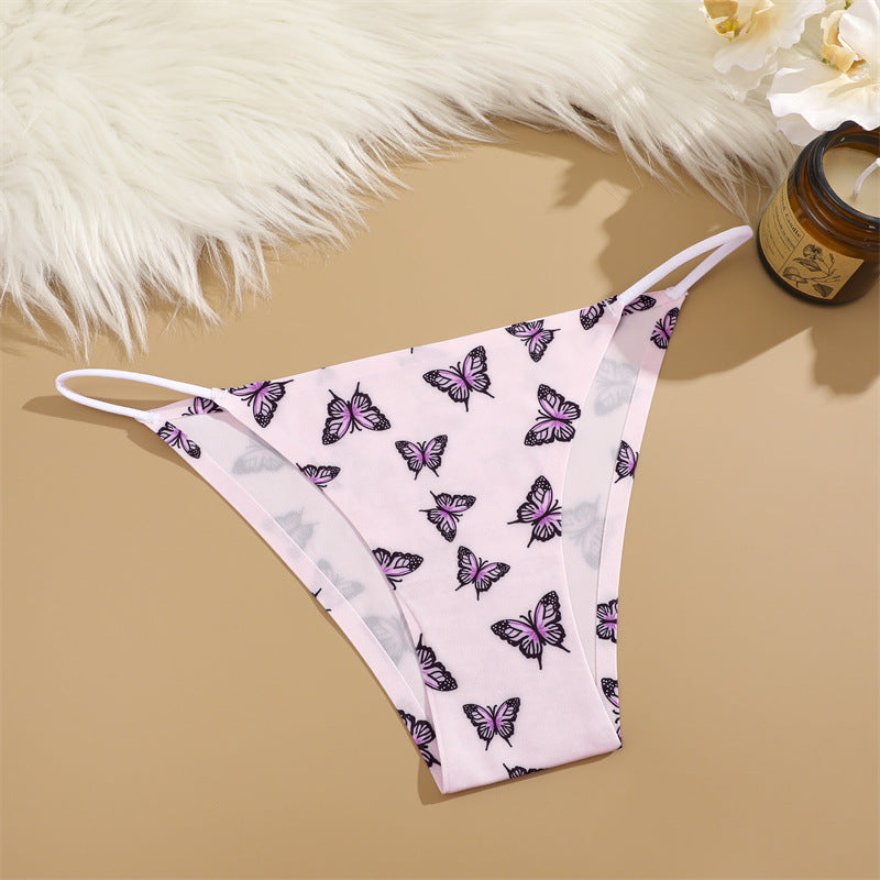Women's Leopard Print Ice Silk Low Waist Briefs
