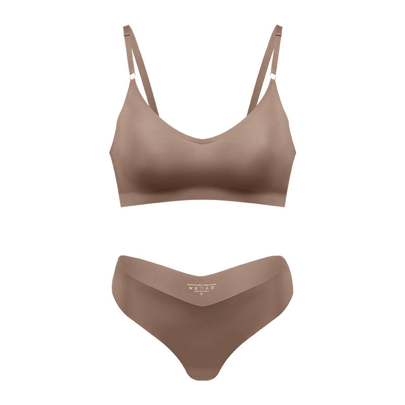 Women's V-neck Breathable Underwear Bra Panties Set