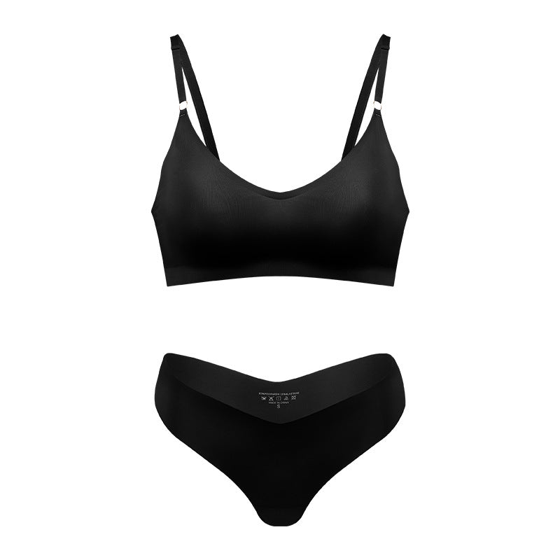 Women's V-neck Breathable Underwear Bra Panties Set