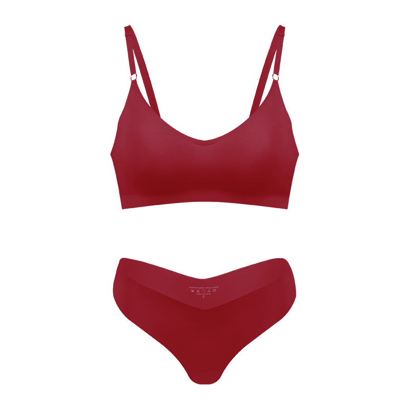 Women's V-neck Breathable Underwear Bra Panties Set