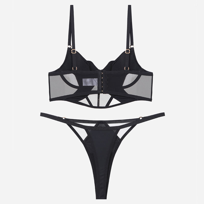 Glossy Mesh Hollow French Underwear Women
