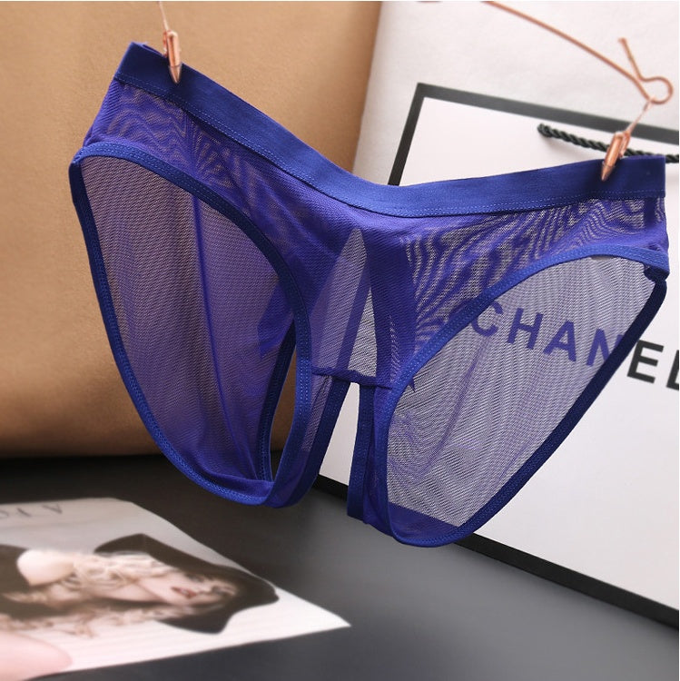 Sexy Transparent Ladies Low-rise Seamless Mesh Briefs