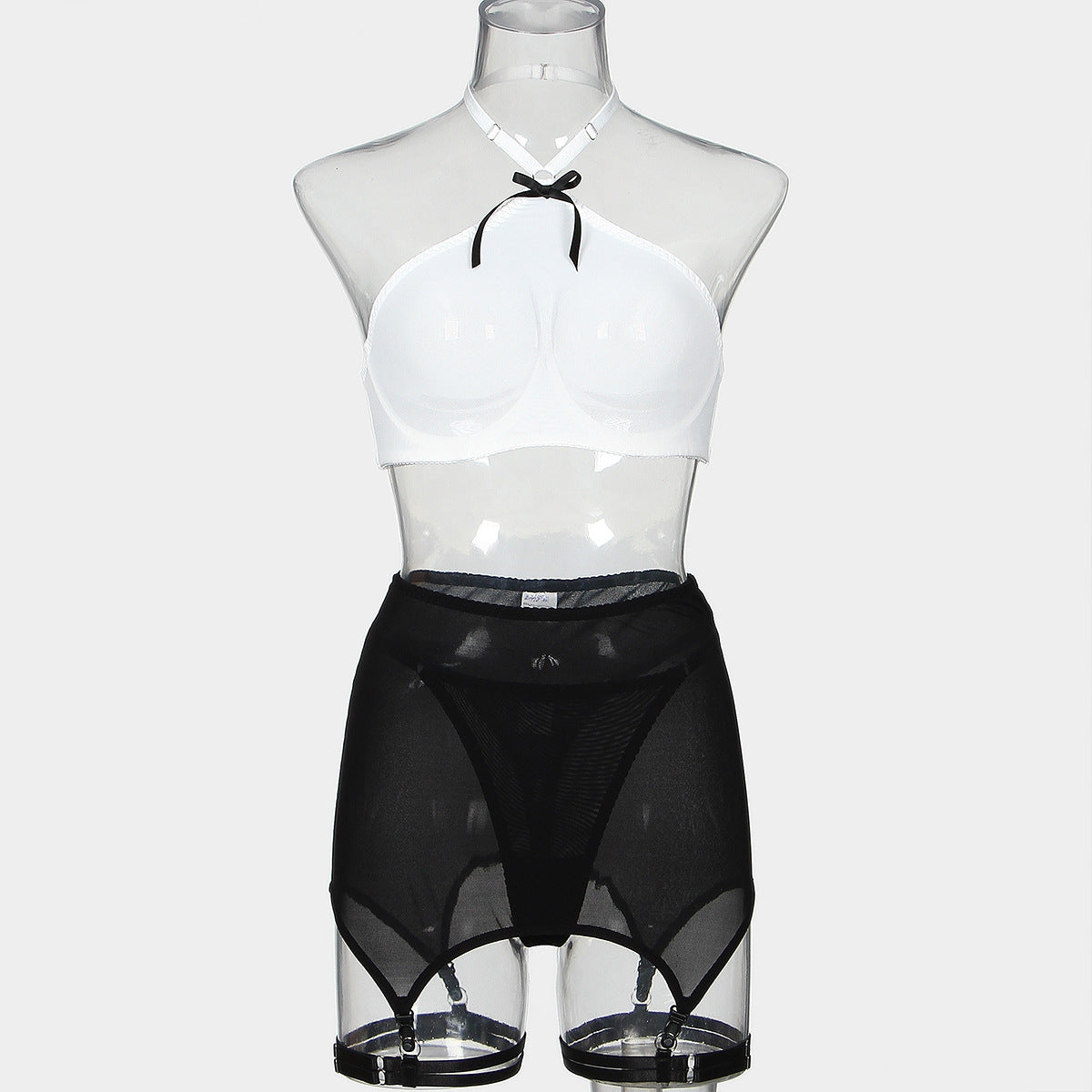Passion Sheer Mesh Short Skirt Four-piece Set