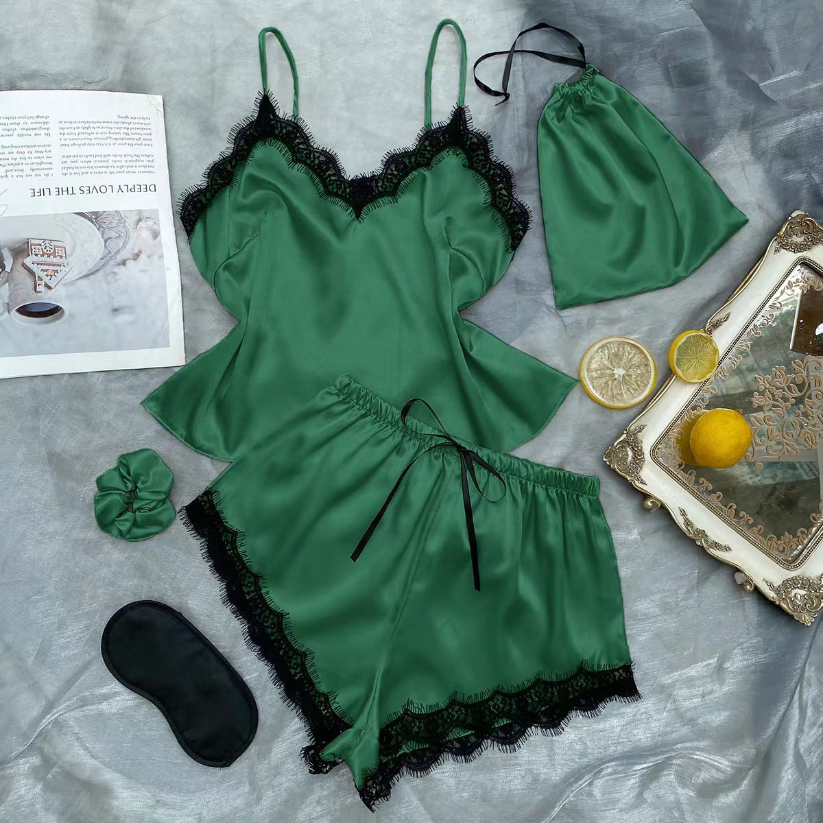 Women's Thin With Shoulder-straps Pajamas Can Be Twinset Outfit Homewear