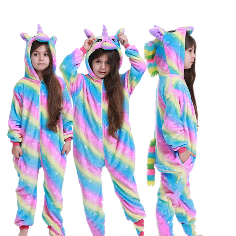 Flannel Cartoon One-piece Pajamas