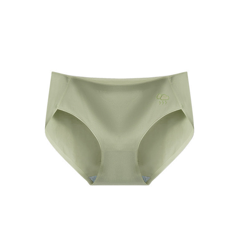 Women's Underwear One Piece Thin Seamless Cotton Antibacterial Mid-waist Briefs