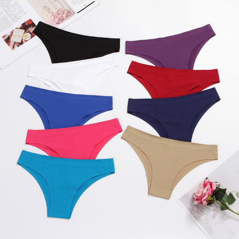 Pure Color Seamless Sexy Ladies Plus Size Briefs