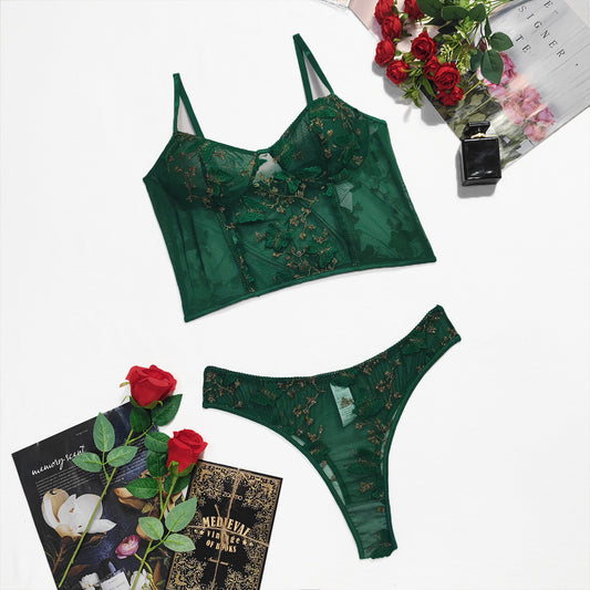 European And American Sexy Embroidery Butterfly Suit