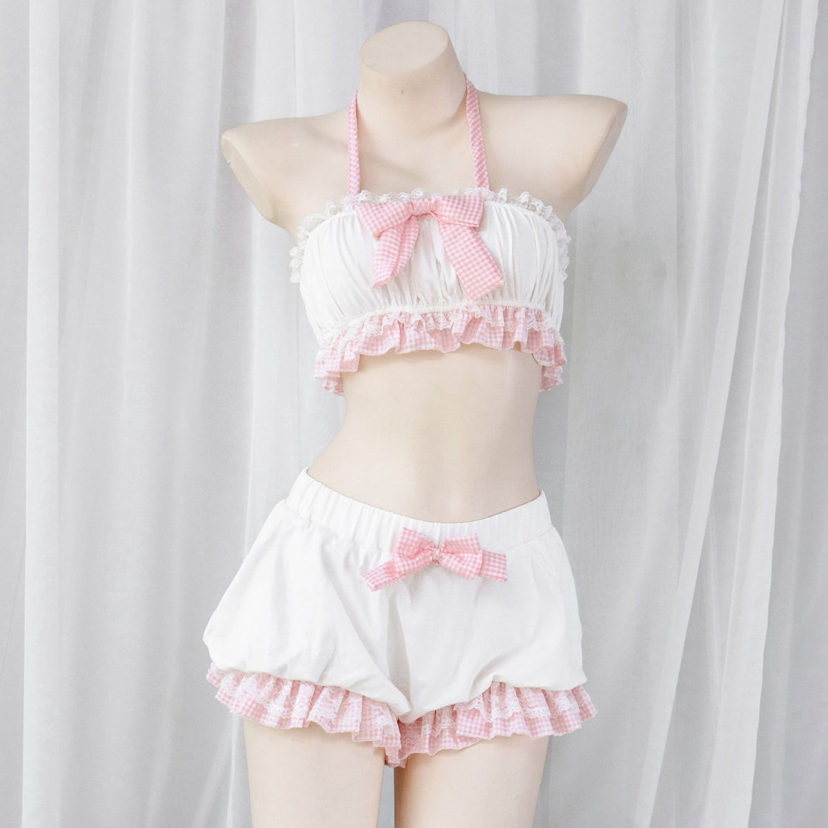 Split Underwear Bow Bloomers Tube Top Pajamas