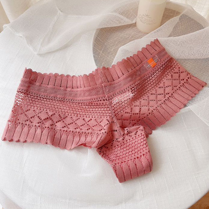 See-through Sexy Low-waist Briefs With Lace Edges