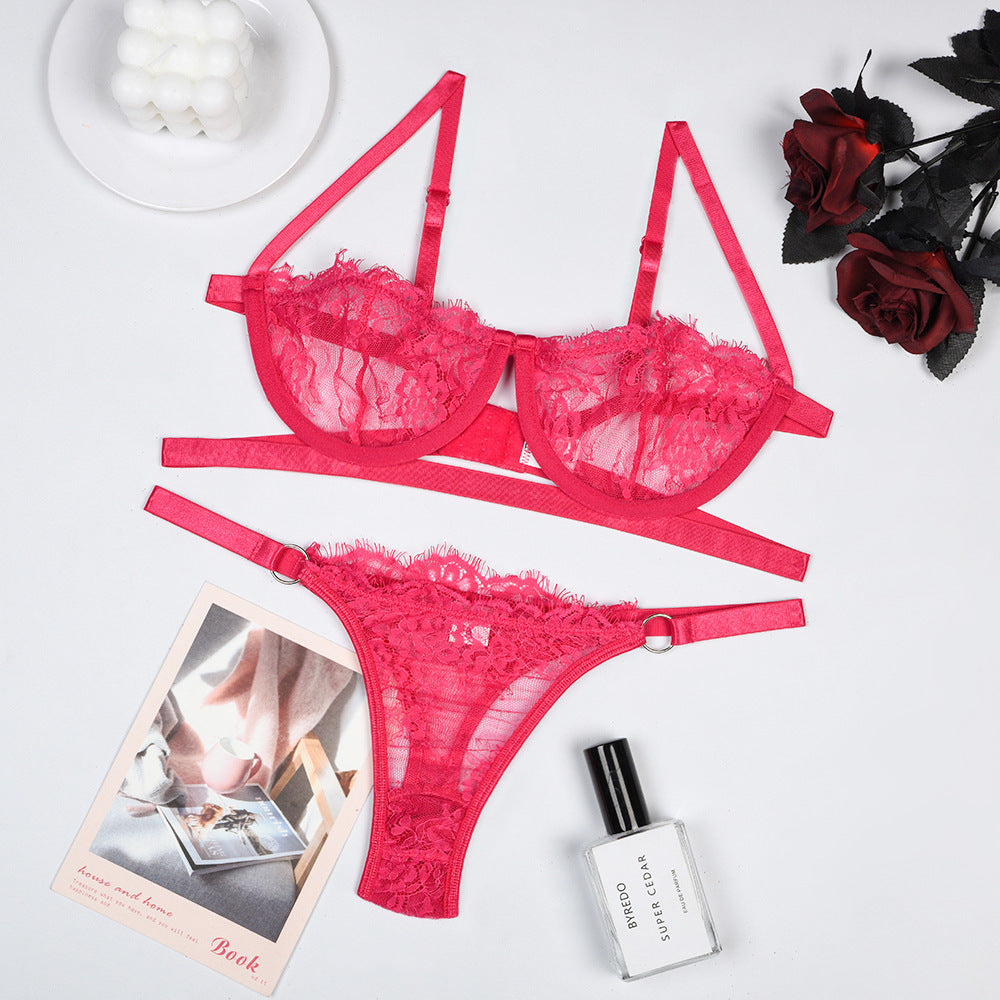 Underwire Lace Sexy Bra Wrap Underwear Set