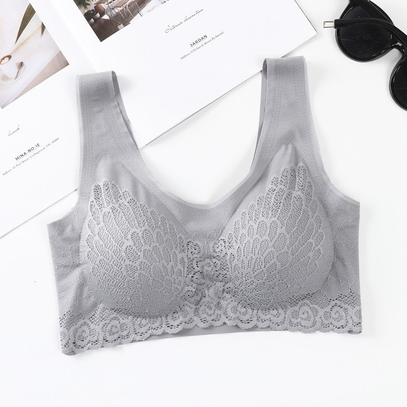 Latex Underwear Women's Seamless Lace Sleep Bra
