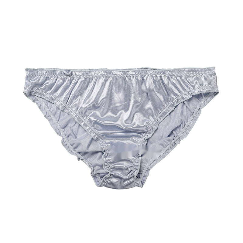 Glossy Quick-drying Briefs Sexy T-shaped Mid-waist Purified Cotton Crotch Breathable Ladies