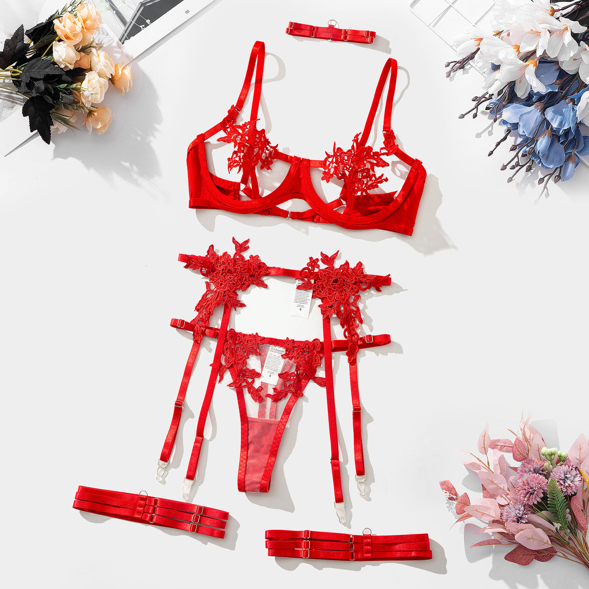 Embroidered Water Soluble Flower Girl Clothing Mesh    Set