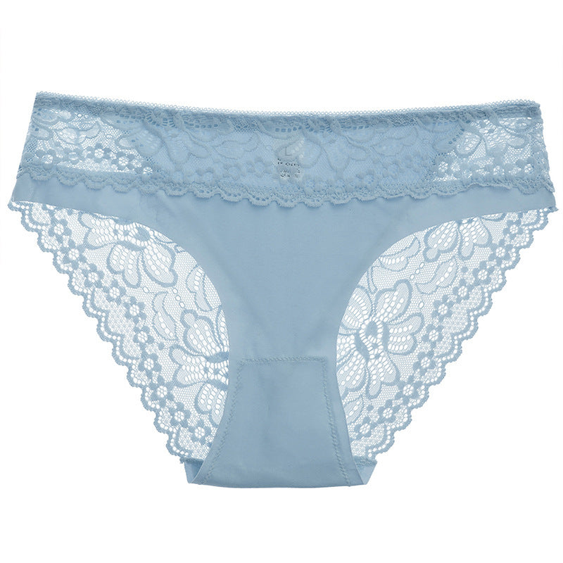 Mid-waist Lace Sexy Seamless Breathable Women's Underwear Hollow
