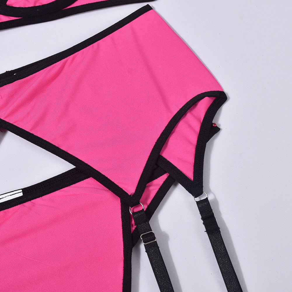 Mesh Panel Contrast Fit Underwear Three Piece Set