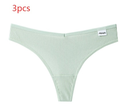 New Japanese Threaded Cotton Underwear Women's Breathable Low-waist  Seamless Cotton Girls Narrow-side Briefs Students