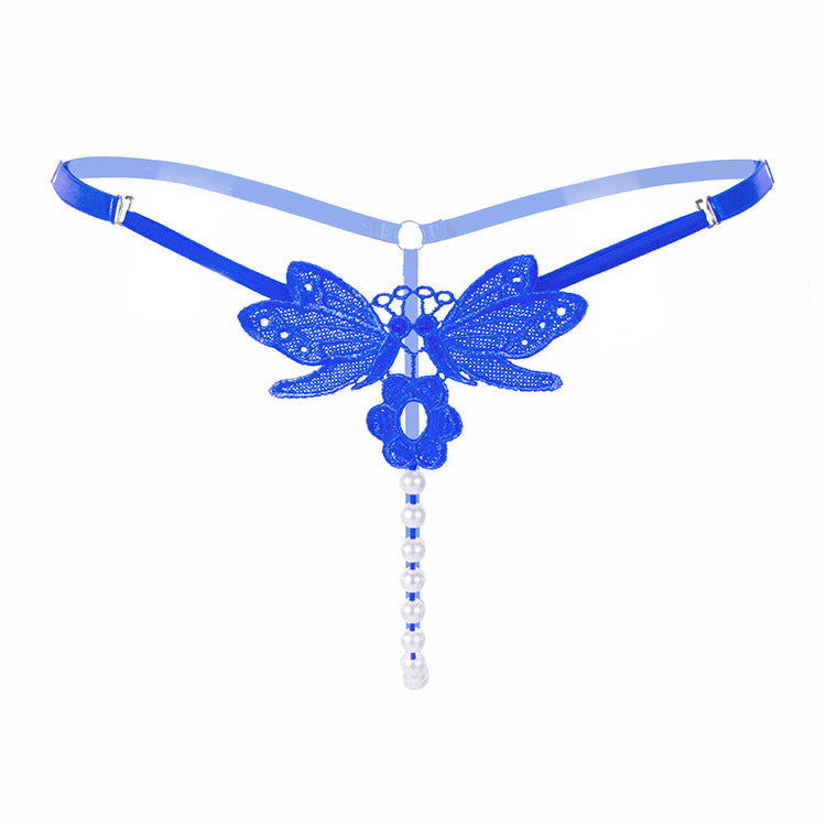Luxury Embroidered Pearl Sexy Panties Ladies Transparent