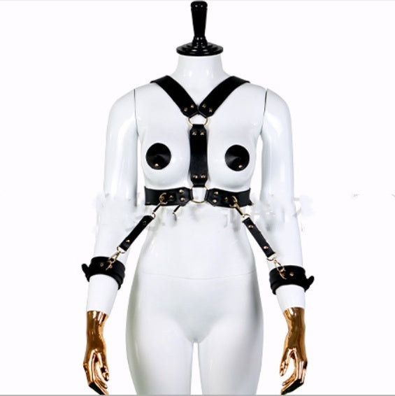 PU Leather Props Handcuffs Shapewear
