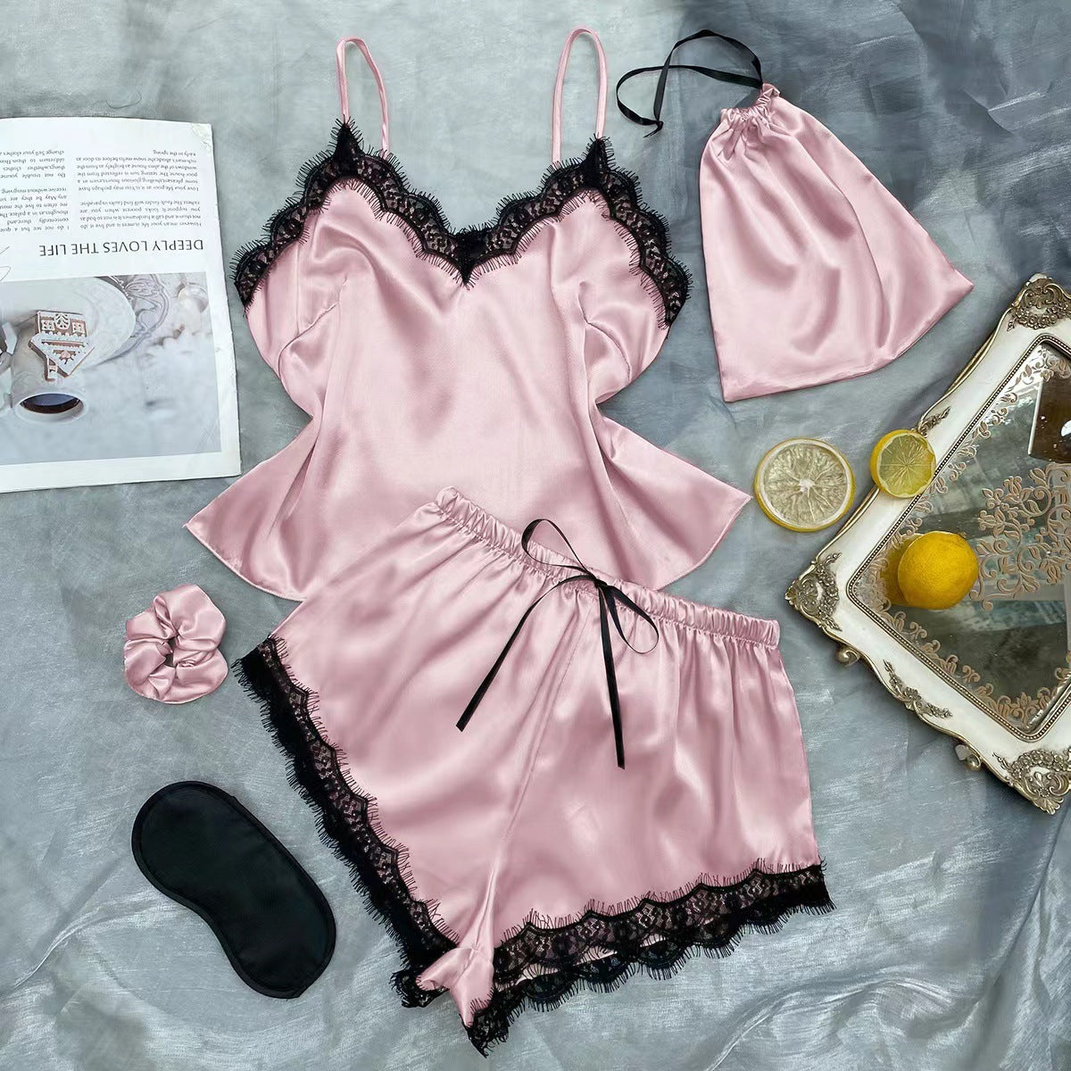 Women's Thin With Shoulder-straps Pajamas Can Be Twinset Outfit Homewear