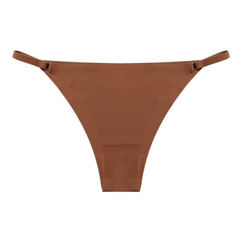 Seamless One-piece Low Waist Panties Women's Cotton Crotch Underwear